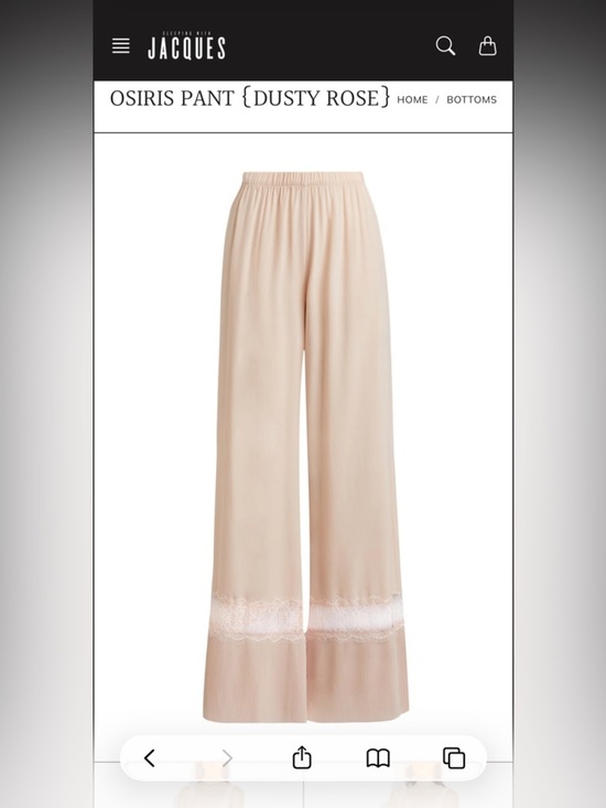 sleeping with jacques Pants - Osiris Dusty Rose Lace-Hem Wide Leg Pants sleeping with Jacques